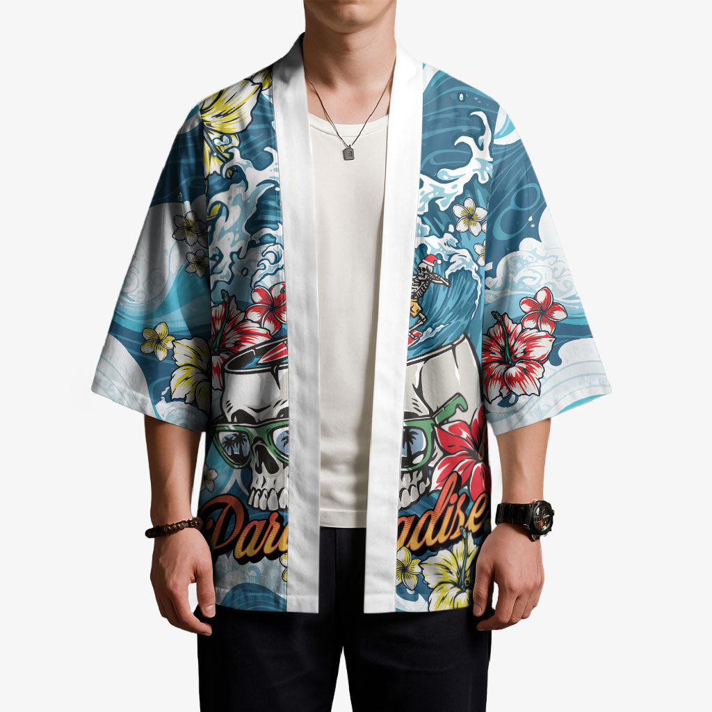Hawaii Santa Skeleton Surfing Personalized Kimono Mele Kalikimaka i Iulai! LT9 - Polynesian Pride