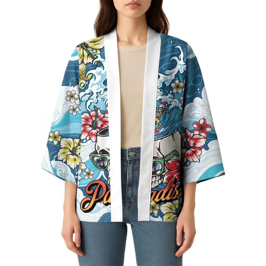 Hawaii Santa Skeleton Surfing Personalized Kimono Mele Kalikimaka i Iulai! LT9 - Polynesian Pride