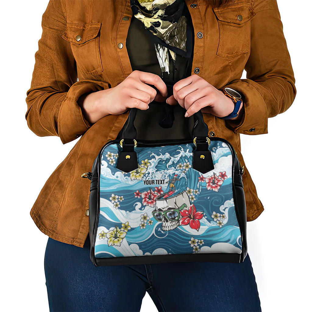 Hawaii Santa Skeleton Surfing Personalized Shoulder Handbag Mele Kalikimaka i Iulai! LT9 - Polynesian Pride
