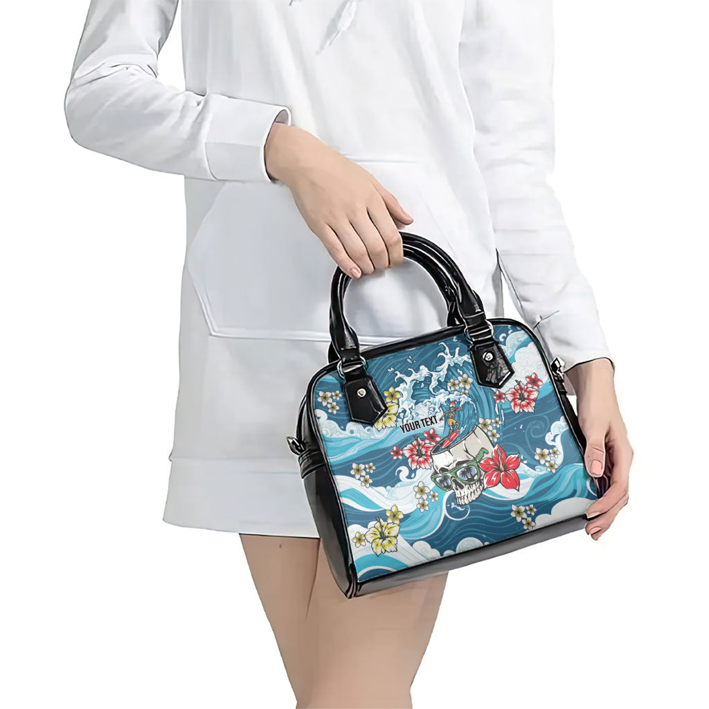 Hawaii Santa Skeleton Surfing Personalized Shoulder Handbag Mele Kalikimaka i Iulai! LT9 - Polynesian Pride