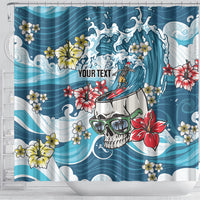 Hawaii Santa Skeleton Surfing Personalized Shower Curtain Mele Kalikimaka i Iulai! LT9 - Polynesian Pride