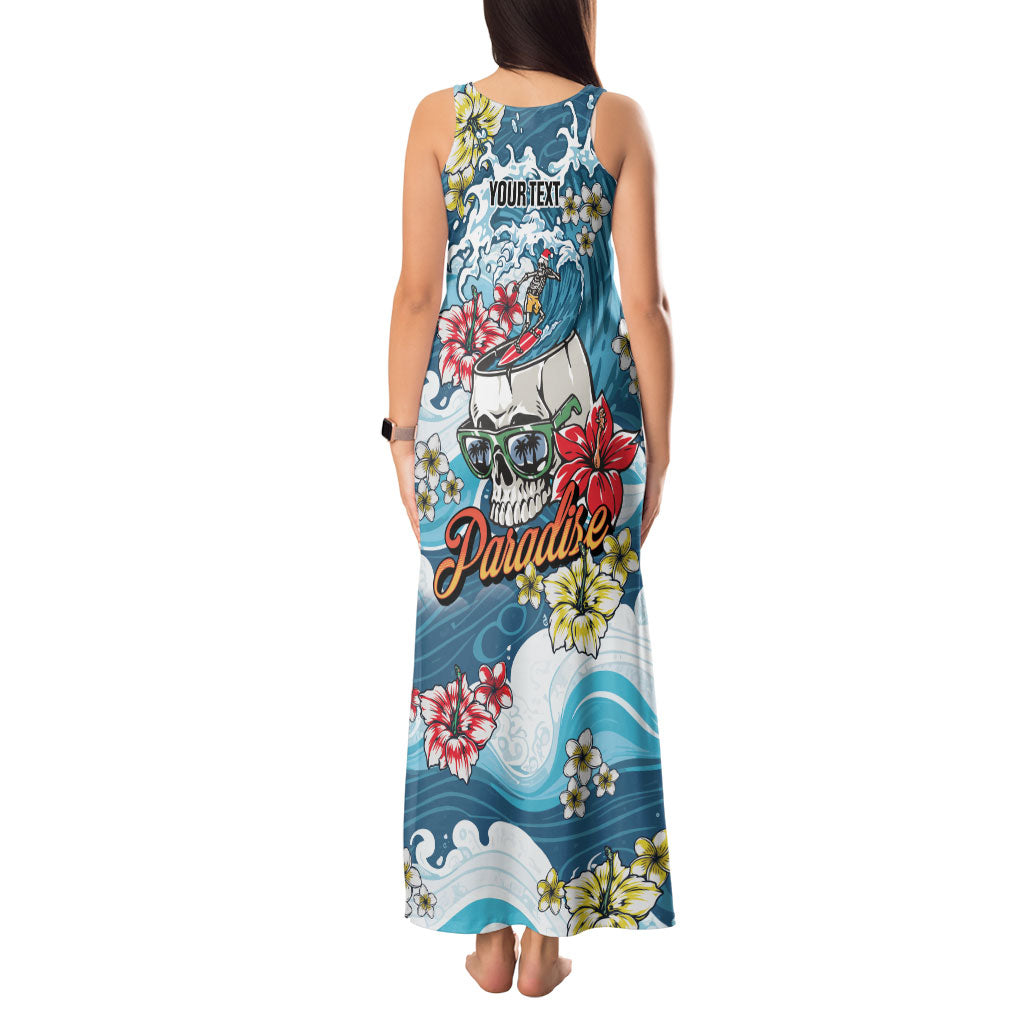 Hawaii Santa Skeleton Surfing Personalized Tank Maxi Dress Mele Kalikimaka i Iulai!