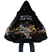 Custom Rugby Southern Hemisphere Cloak Argentina AUNZ South Africa Mascot Black - Polynesian Pride