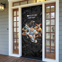 Custom Rugby Southern Hemisphere Door Cover Argentina AUNZ South Africa Mascot Black LT9 - Polynesian Pride