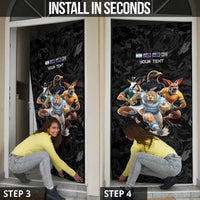 Custom Rugby Southern Hemisphere Door Cover Argentina AUNZ South Africa Mascot Black LT9 - Polynesian Pride