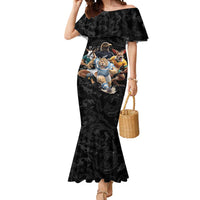 Custom Rugby Southern Hemisphere Mermaid Dress Argentina AUNZ South Africa Mascot Black LT9 Women Black - Polynesian Pride