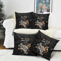 Custom Rugby Southern Hemisphere Pillow Cover Argentina AUNZ South Africa Mascot Black - Polynesian Pride