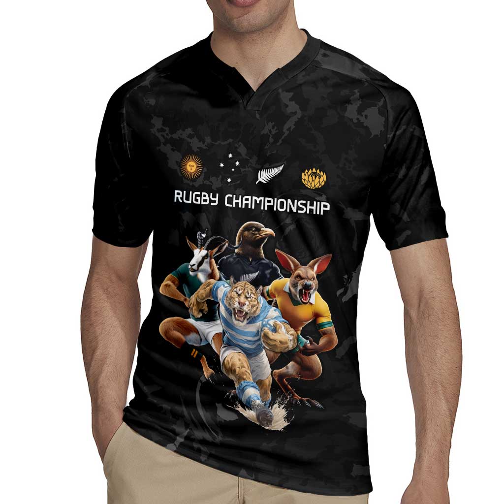Custom Rugby Southern Hemisphere Rugby Jersey Argentina AUNZ South Africa Mascot Black - Polynesian Pride