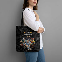 Custom Rugby Southern Hemisphere Tote Bag Argentina AUNZ South Africa Mascot Black LT9 - Polynesian Pride