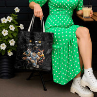 Custom Rugby Southern Hemisphere Tote Bag Argentina AUNZ South Africa Mascot Black LT9 - Polynesian Pride