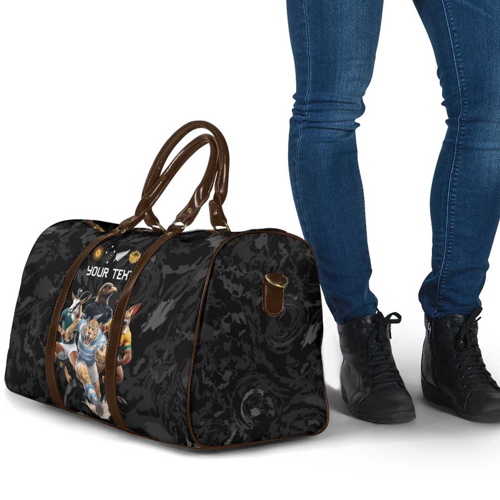 Custom Rugby Southern Hemisphere Travel Bag Argentina AUNZ South Africa Mascot Black LT9 - Polynesian Pride
