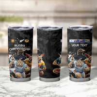 Custom Rugby Southern Hemisphere Tumbler Cup Argentina AUNZ South Africa Mascot Black LT9 - Polynesian Pride