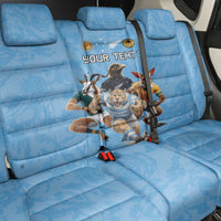 Custom Rugby Southern Hemisphere Back Car Seat Cover Argentina AUNZ South Africa Mascot Blue LT9 - Polynesian Pride