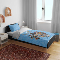 Custom Rugby Southern Hemisphere Bedding Set Argentina AUNZ South Africa Mascot Blue - Polynesian Pride