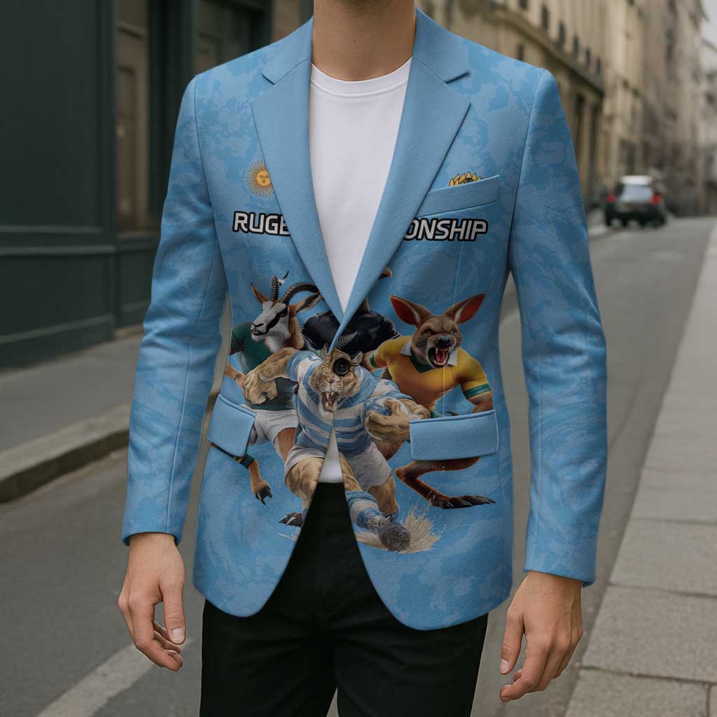 Custom Rugby Southern Hemisphere Blazer Argentina AUNZ South Africa Mascot Blue - Polynesian Pride