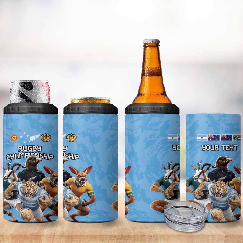 Custom Rugby Southern Hemisphere 4 in 1 Can Cooler Tumbler Argentina AUNZ South Africa Mascot Blue LT9 - Polynesian Pride