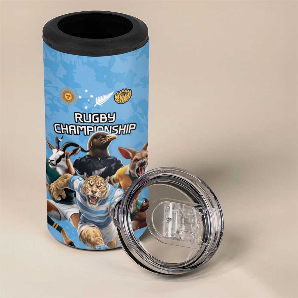 Custom Rugby Southern Hemisphere 4 in 1 Can Cooler Tumbler Argentina AUNZ South Africa Mascot Blue LT9 - Polynesian Pride