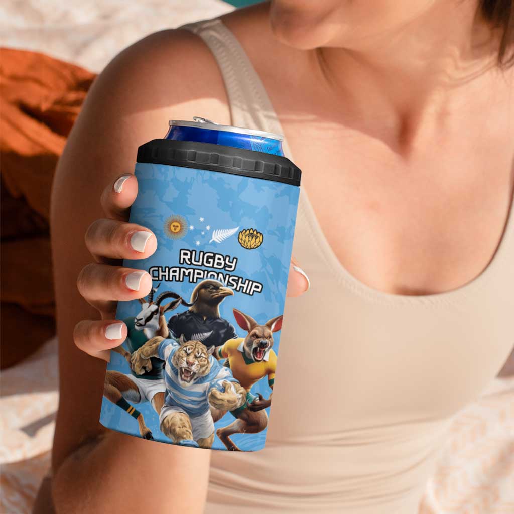 Custom Rugby Southern Hemisphere 4 in 1 Can Cooler Tumbler Argentina AUNZ South Africa Mascot Blue LT9 - Polynesian Pride