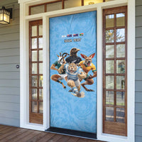 Custom Rugby Southern Hemisphere Door Cover Argentina AUNZ South Africa Mascot Blue LT9 - Polynesian Pride