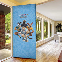 Custom Rugby Southern Hemisphere Door Cover Argentina AUNZ South Africa Mascot Blue LT9 - Polynesian Pride