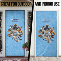Custom Rugby Southern Hemisphere Door Cover Argentina AUNZ South Africa Mascot Blue LT9 - Polynesian Pride