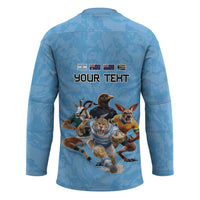Custom Rugby Southern Hemisphere Hockey Jersey Argentina AUNZ South Africa Mascot Blue LT9 - Polynesian Pride