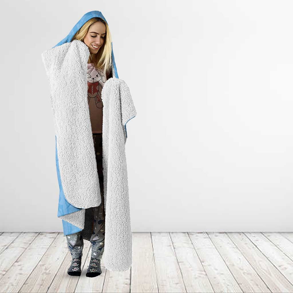Custom Rugby Southern Hemisphere Hooded Blanket Argentina AUNZ South Africa Mascot Blue LT9 - Polynesian Pride