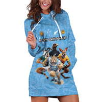 Custom Rugby Southern Hemisphere Hoodie Dress Argentina AUNZ South Africa Mascot Blue LT9 Blue - Polynesian Pride