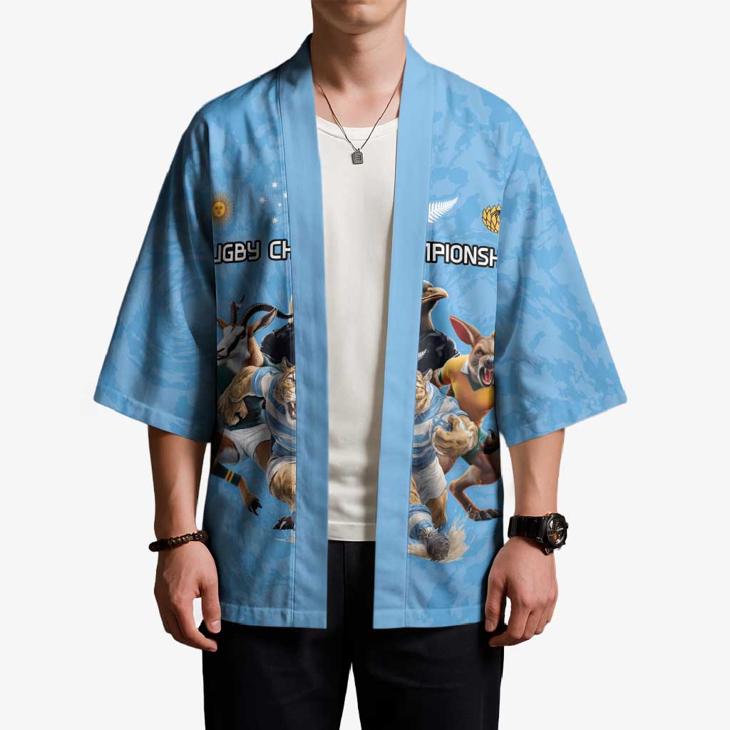 Custom Rugby Southern Hemisphere Kimono Argentina AUNZ South Africa Mascot Blue - Polynesian Pride