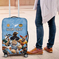 Custom Rugby Southern Hemisphere Luggage Cover Argentina AUNZ South Africa Mascot Blue LT9 Blue - Polynesian Pride