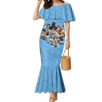 Custom Rugby Southern Hemisphere Mermaid Dress Argentina AUNZ South Africa Mascot Blue LT9 Women Blue - Polynesian Pride
