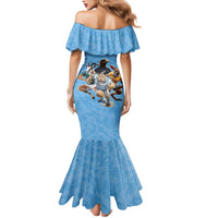 Custom Rugby Southern Hemisphere Mermaid Dress Argentina AUNZ South Africa Mascot Blue LT9 - Polynesian Pride