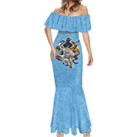 Custom Rugby Southern Hemisphere Mermaid Dress Argentina AUNZ South Africa Mascot Blue LT9 - Polynesian Pride