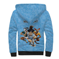 Custom Rugby Southern Hemisphere Sherpa Hoodie Argentina AUNZ South Africa Mascot Blue LT9 - Polynesian Pride