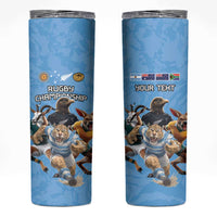 Custom Rugby Southern Hemisphere Skinny Tumbler Argentina AUNZ South Africa Mascot Blue LT9 Blue - Polynesian Pride