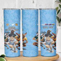 Custom Rugby Southern Hemisphere Skinny Tumbler Argentina AUNZ South Africa Mascot Blue LT9 - Polynesian Pride