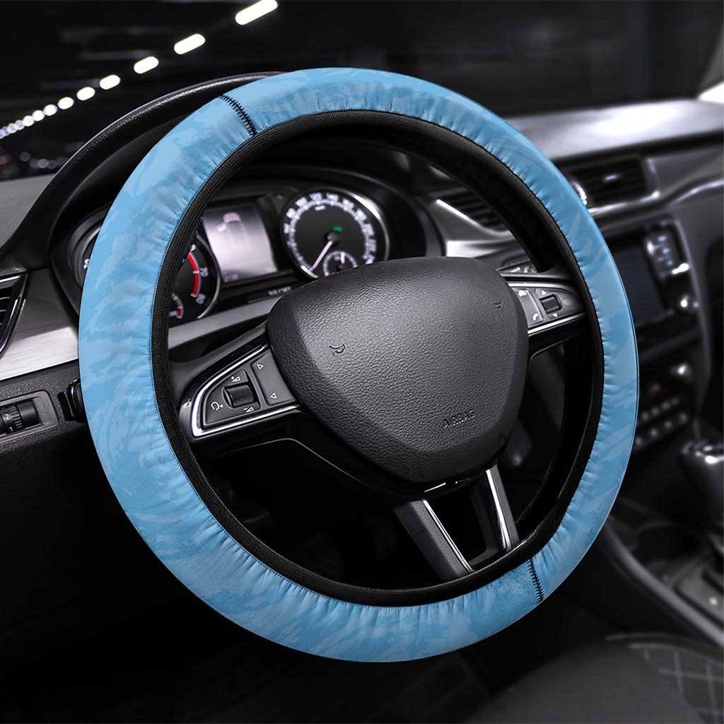 Rugby Southern Hemisphere Steering Wheel Cover Argentina AUNZ South Africa Mascot Blue LT9 Universal Fit Blue - Polynesian Pride