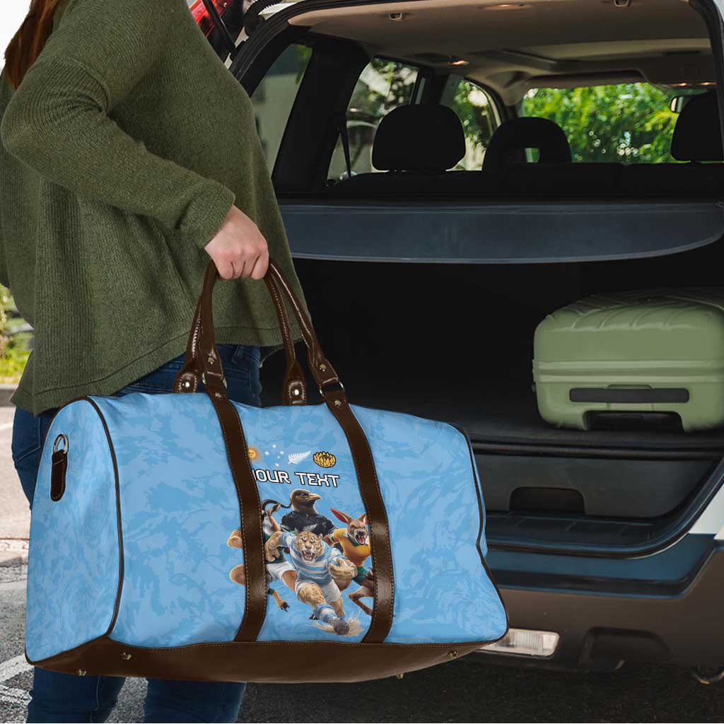 Custom Rugby Southern Hemisphere Travel Bag Argentina AUNZ South Africa Mascot Blue LT9 - Polynesian Pride