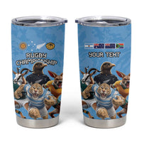 Custom Rugby Southern Hemisphere Tumbler Cup Argentina AUNZ South Africa Mascot Blue LT9 Blue - Polynesian Pride