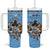 Custom Rugby Southern Hemisphere Tumbler With Handle Argentina AUNZ South Africa Mascot Blue - Polynesian Pride