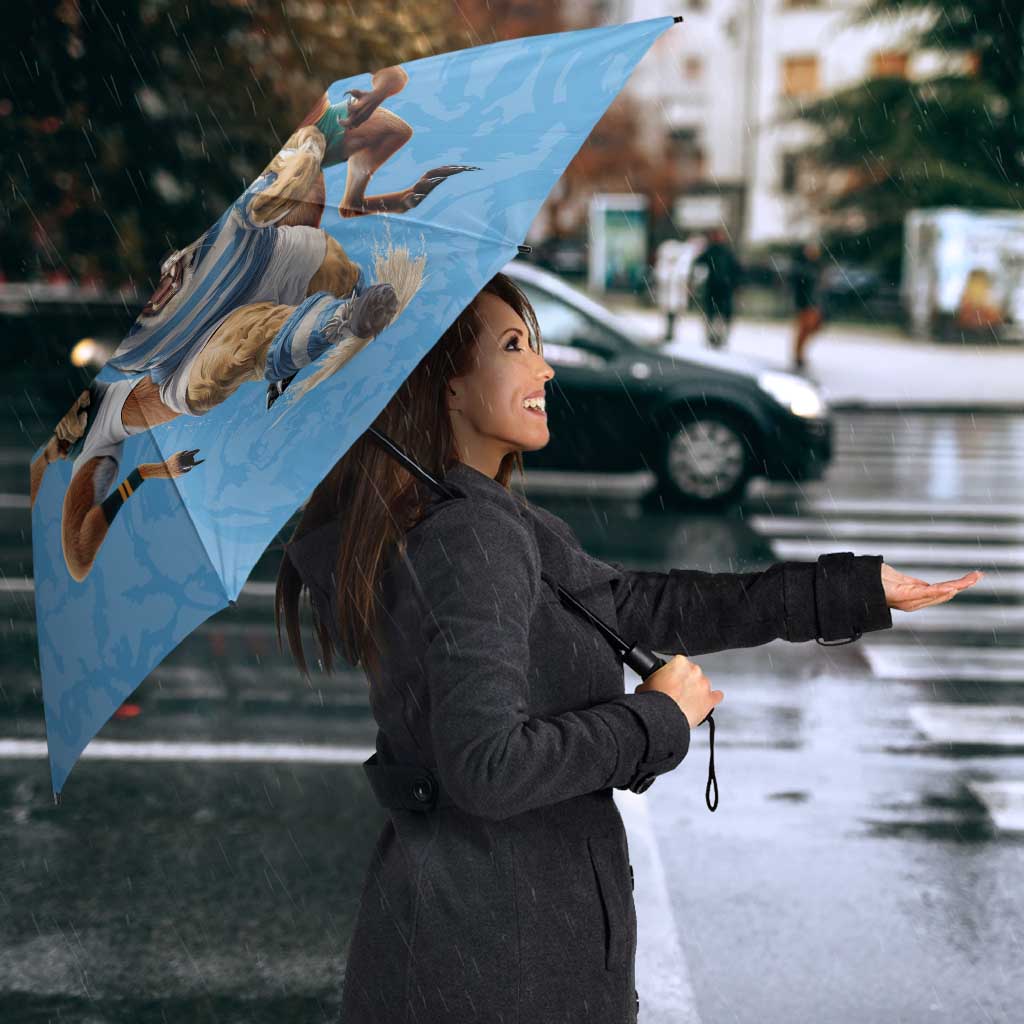 Custom Rugby Southern Hemisphere Umbrella Argentina AUNZ South Africa Mascot Blue - Polynesian Pride