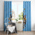 Custom Rugby Southern Hemisphere Window Curtain Argentina AUNZ South Africa Mascot Blue - Polynesian Pride