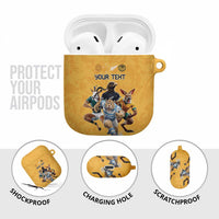 Custom Rugby Southern Hemisphere AirPods Case Argentina AUNZ South Africa Mascot Gold LT9 - Polynesian Pride