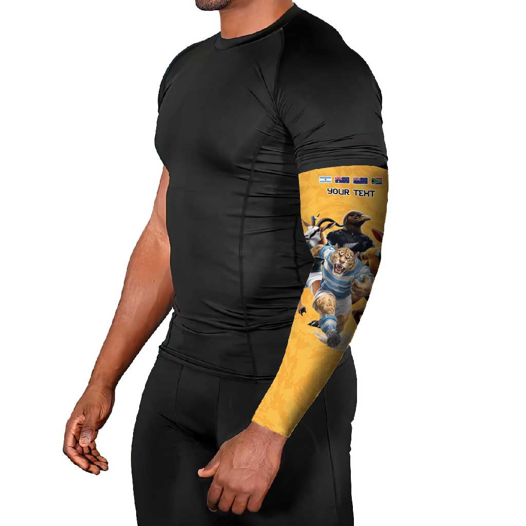 Custom Rugby Southern Hemisphere Arm Sleeves Argentina AUNZ South Africa Mascot Gold LT9 - Polynesian Pride