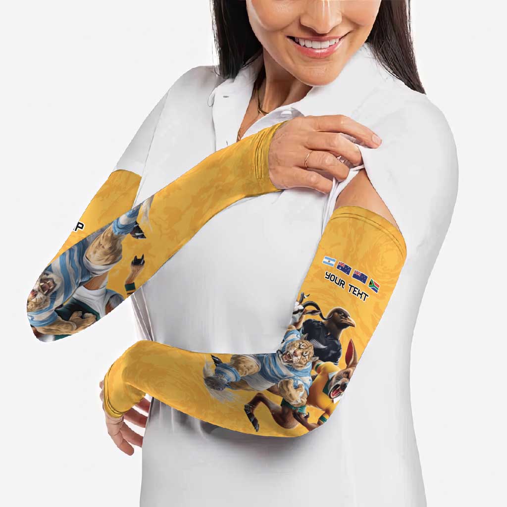 Custom Rugby Southern Hemisphere Arm Sleeves Argentina AUNZ South Africa Mascot Gold LT9 - Polynesian Pride