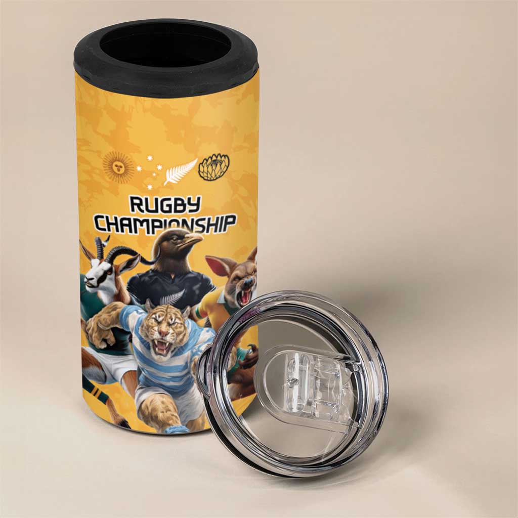 Custom Rugby Southern Hemisphere 4 in 1 Can Cooler Tumbler Argentina AUNZ South Africa Mascot Gold LT9 - Polynesian Pride