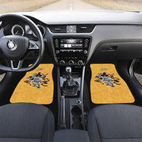 Custom Rugby Southern Hemisphere Car Mats Argentina AUNZ South Africa Mascot Gold LT9 Set 2pcs - Front Gold - Polynesian Pride