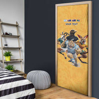Custom Rugby Southern Hemisphere Door Cover Argentina AUNZ South Africa Mascot Gold LT9 - Polynesian Pride