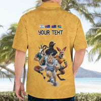 Custom Rugby Southern Hemisphere Hawaiian Shirt Argentina AUNZ South Africa Mascot Gold LT9 - Polynesian Pride
