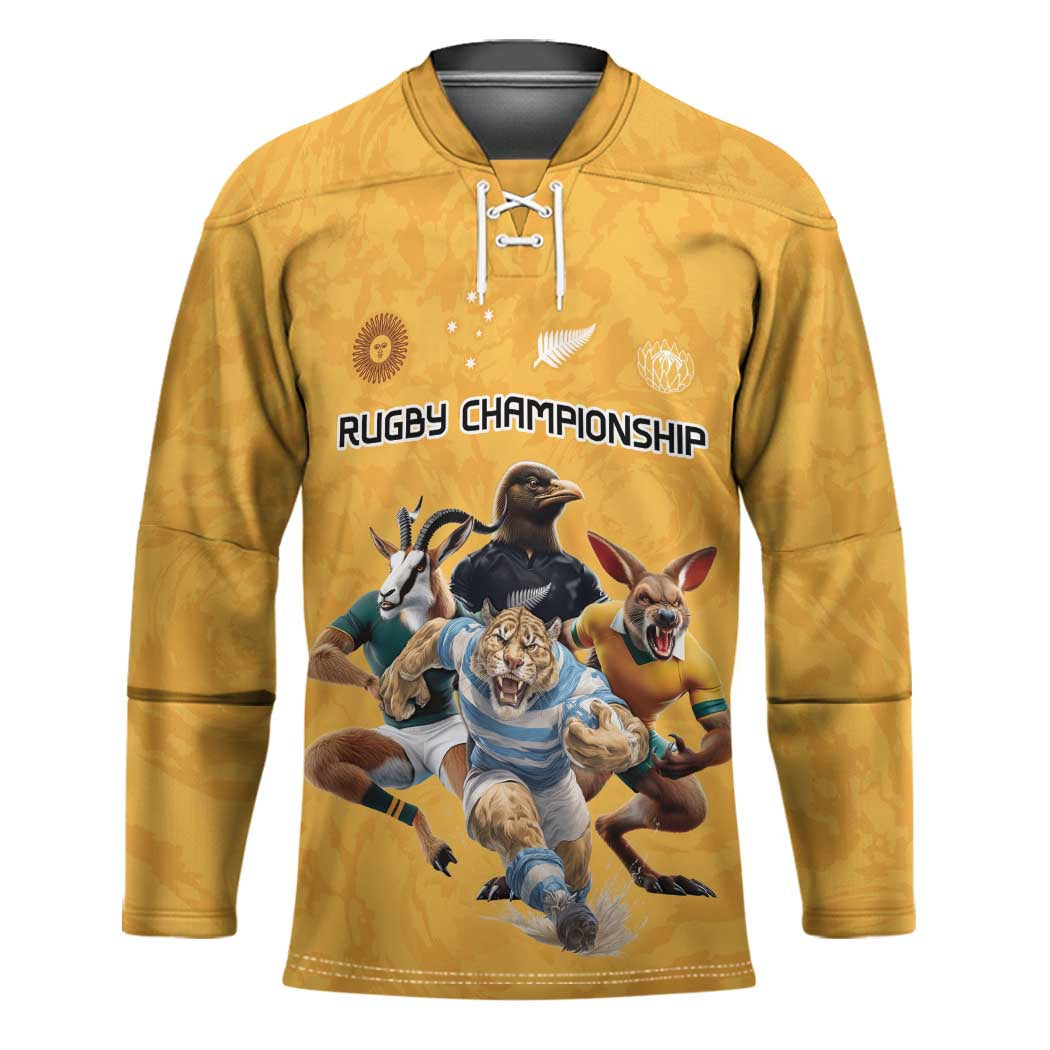 Custom Rugby Southern Hemisphere Hockey Jersey Argentina AUNZ South Africa Mascot Gold LT9 Unisex Gold - Polynesian Pride